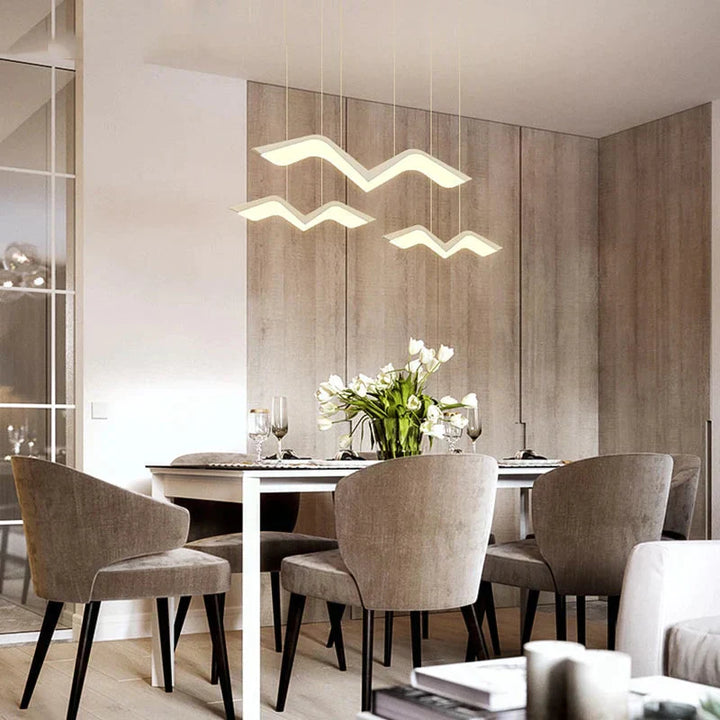 Moderne DIY LED-Pendelleuchte, dimmbare Designleuchte für Esszimmer, Küche. Anpassbare Innenbeleuchtung.