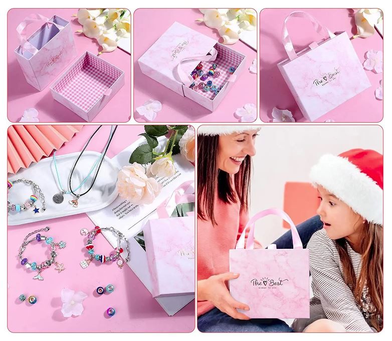 Hochwertiges Bastelset für Kinder: Farbenfrohe Schmuckperlen & Zubehör für einzigartige Armbänder.