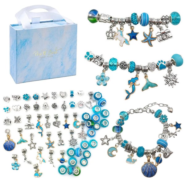 Kindergeburtstag Aktivität: Schmuck Bastelset für Jungen & Mädchen zum Gestalten von Armbändern.