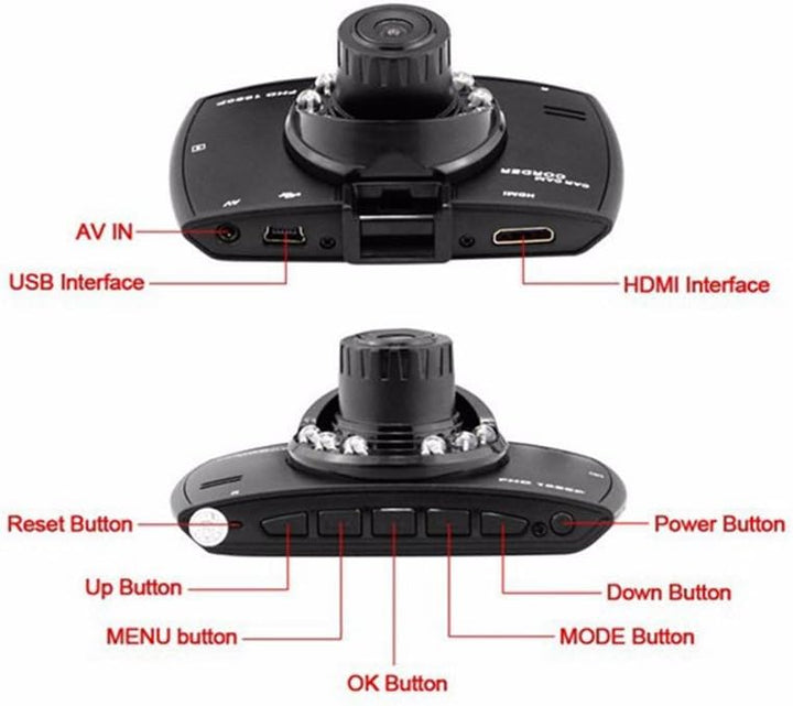 Doppellinsen Auto Dashcam G30 schützt vorne & innen mit Full HD 1080P Video & G-Sensor.