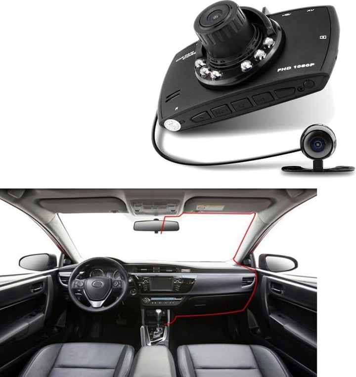 2.7" LCD Doppellinsen Auto Dashcam G30 zeigt klare Full HD 1080P Videos für Fahrtenrekorder.