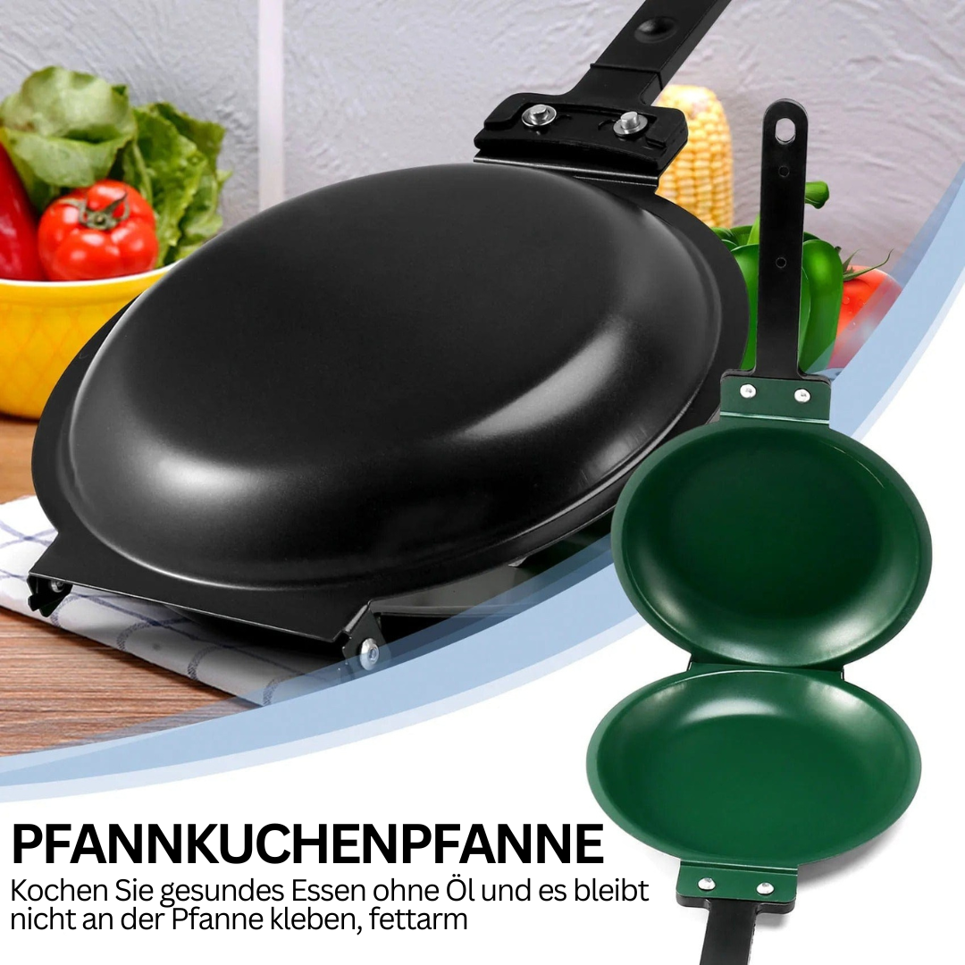 Perfekte Omeletts zubereiten mit dieser doppelseitigen Antihaftpfanne; hochwertiges Kochgeschirr für Ihre Küche.