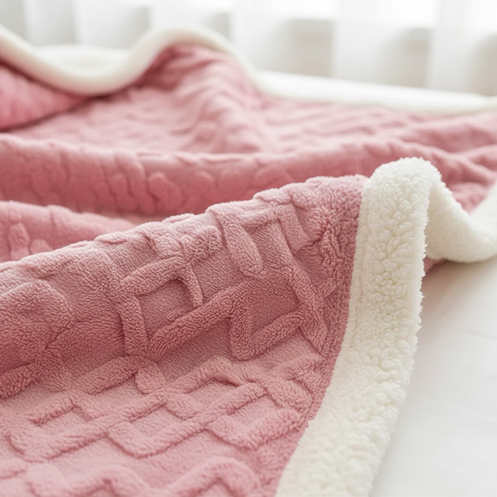Kuschelige Schlafdecke WoolDream: Doppelseitig, warm & weich aus Mikrofaser und Lammwolle.