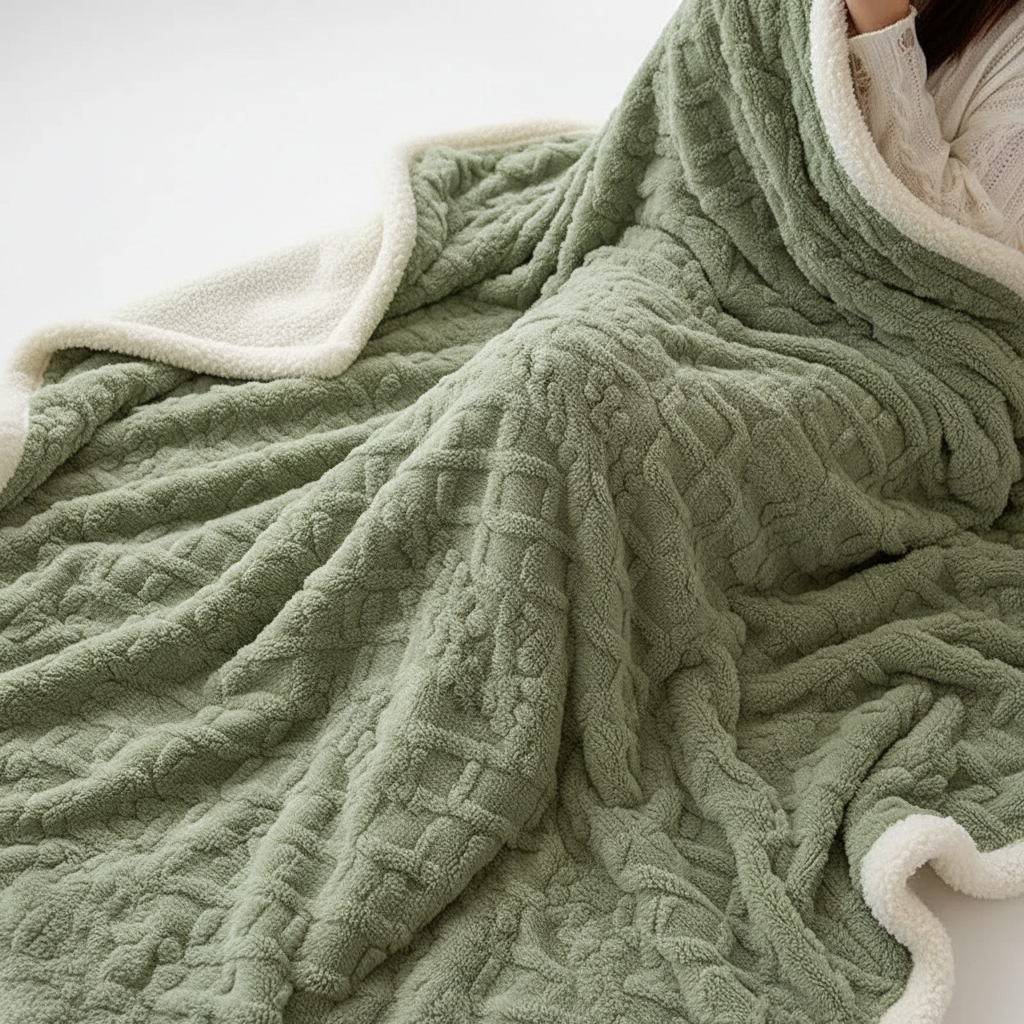 Warme Wohndecke WoolDream, doppelseitig. Perfekt für kuschelige Abende, Mikrofaser & Lammwolle.
