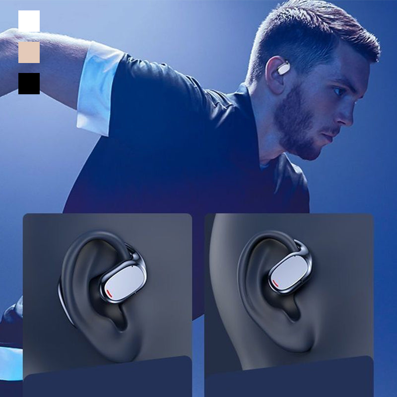 Beige AirBeat Flex Kopfhörer, offenes Design, leicht & komfortabel, perfekt für Freisprechen & Musik.