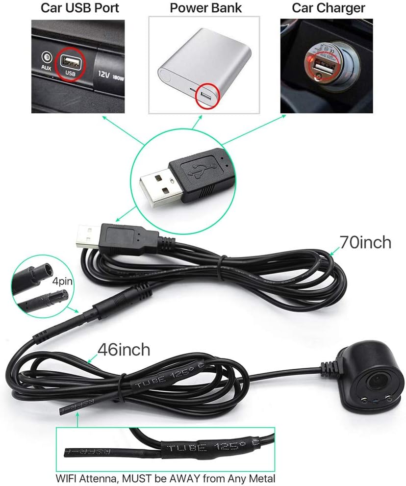 Einfach installierbare drahtlose Rückfahrkamera, RoadMate, für alle Autos. Perfekte Parkhilfe ohne Kabel.