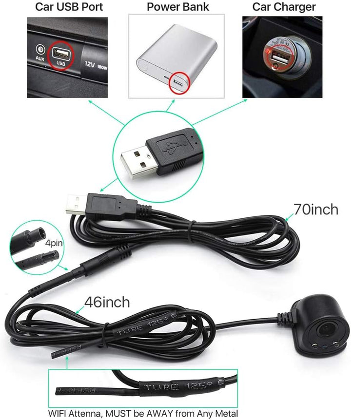 Einfach installierbare drahtlose Rückfahrkamera, RoadMate, für alle Autos. Perfekte Parkhilfe ohne Kabel.