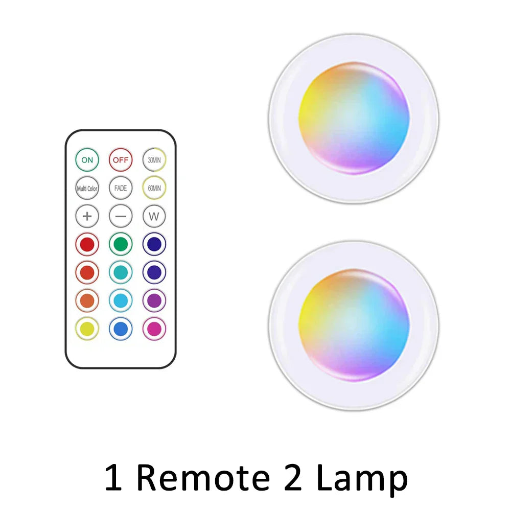 Batteriebetriebene RGB LED Unterbauleuchte mit Fernbedienung, für Ambiente & Schrankbeleuchtung.
