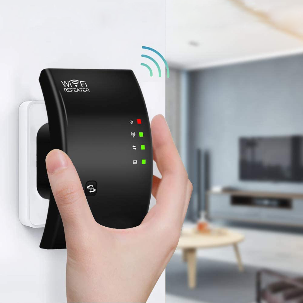 NetBlaze WLAN-Repeater verstärkt Signal, eliminiert Funklöcher. Stabile Internetverbindung für Streaming & Gaming.