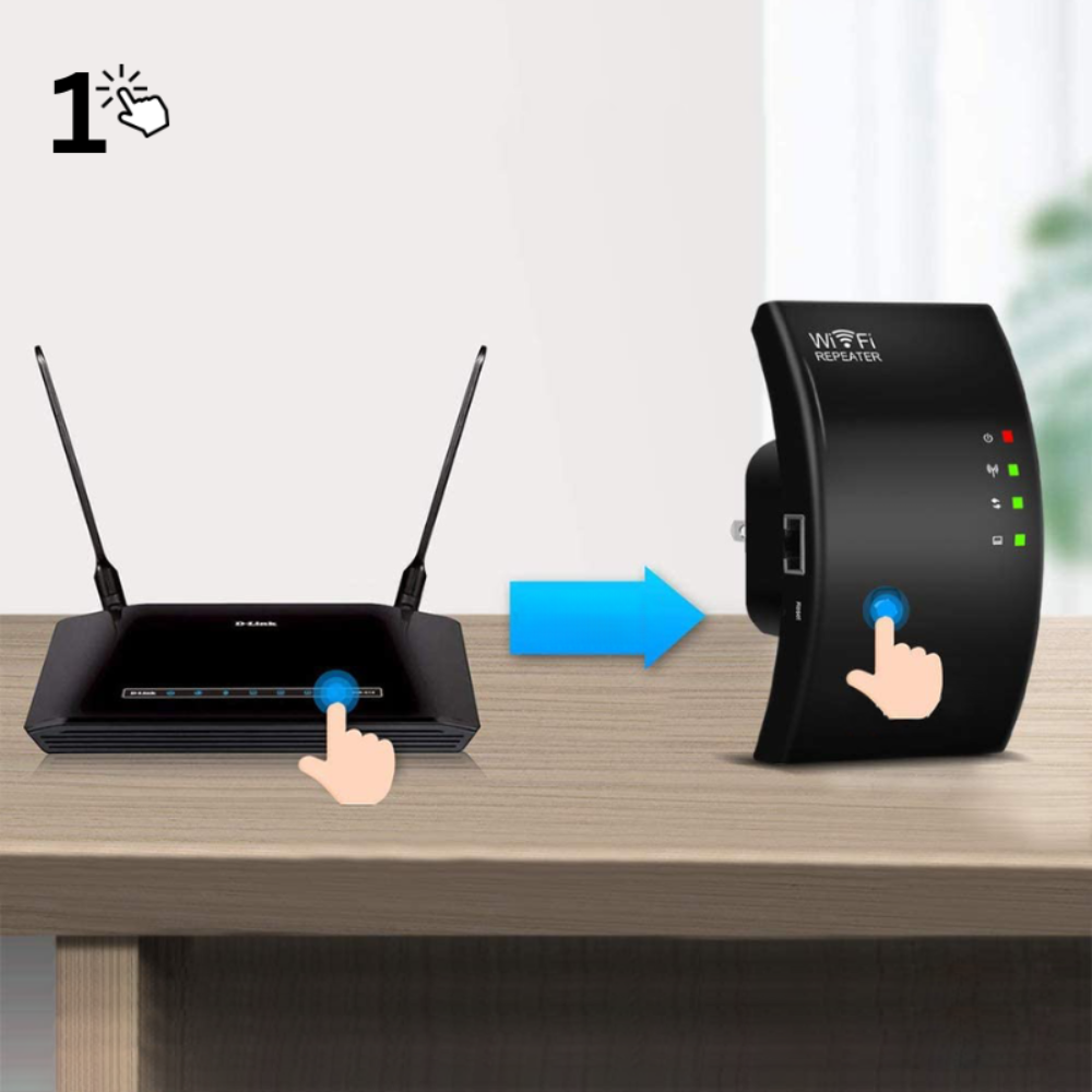 Dieser NetBlaze WLAN-Repeater verbessert die Internetreichweite. Perfekt für große Häuser mit vielen Geräten.