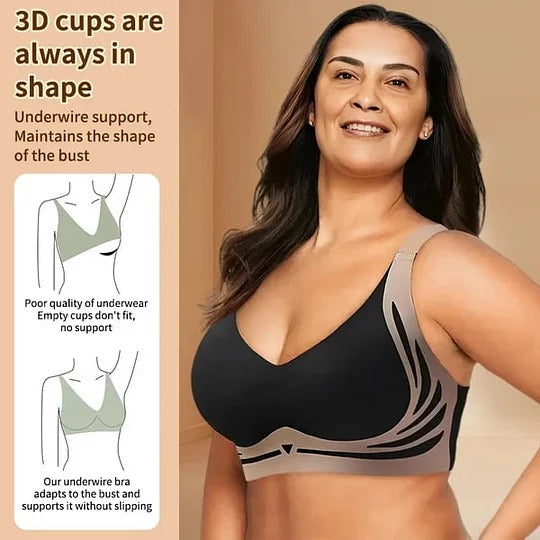 Stylischer Komfort BH für Damen, drahtlos & bügellos. 3er-Pack Push-up Unterwäsche für Stütze & Hebung.