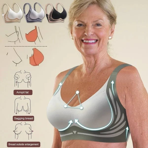 Rückenstützender Damen Push-up BH im 3er-Pack. Drahtloser, bügelloser Komfort BH für Hebung & Haltung.