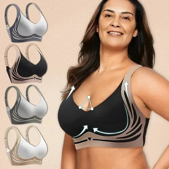Formender Damen Push-up BH ohne Bügel. 3er-Pack drahtloser Komfort BHs für Brusthebung & Rückenstütze.