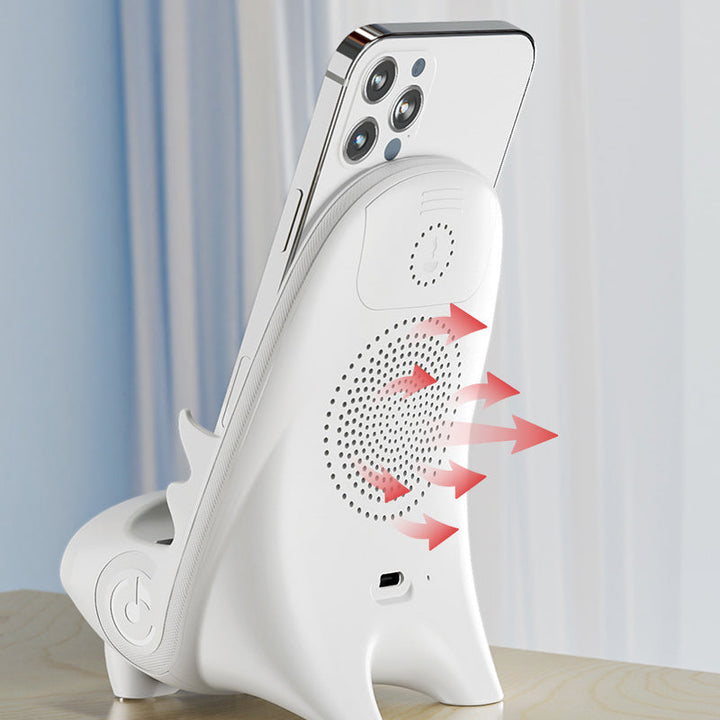 Stabile Smartphone-Halterung mit induktiver 15W-Ladefunktion. Perfekt für Videoanrufe & Streaming.