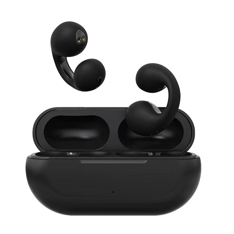 Nahaufnahme: Ohrfreundliches, kabelloses Bluetooth Sport-Headset, wasserdicht, optimal für langes Training & Fitness.