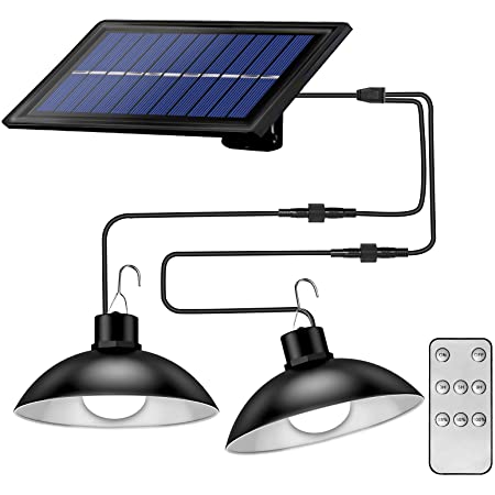 Drahtloses Solar-LED-Lampenset TwinRay mit Fernbedienung für Garten & Innenräume. Energiesparende Beleuchtung.