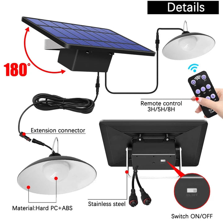 TwinRay Solar-LED-Lampe für den Außenbereich. Helle, drahtlose Beleuchtung mit Fernbedienung. Perfekt für Terrasse.