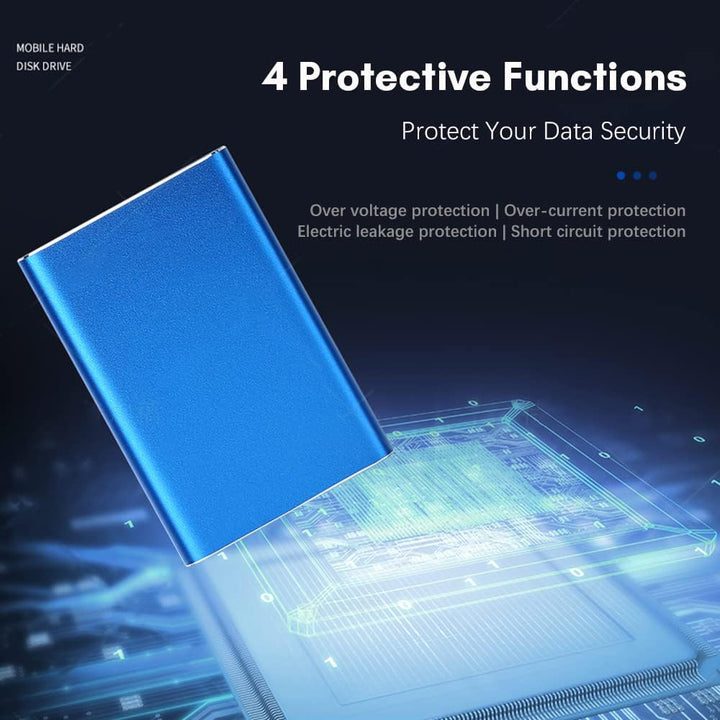 Dravero 1TB externer Speicher USB 3.0, Festplatte mit edlem Metallgehäuse und schneller Datenübertragung.