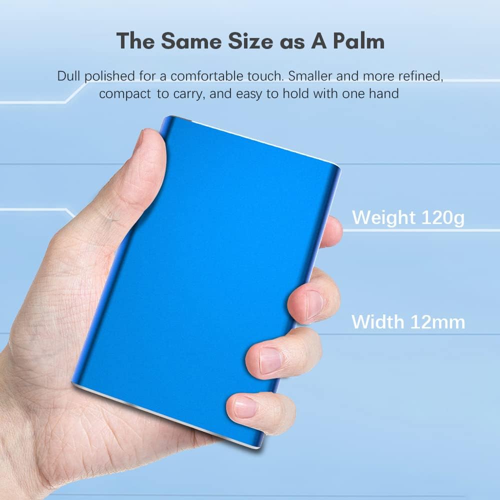 Dravero tragbare 1TB Festplatte mit USB 3.0 und robustem Metallgehäuse für effiziente Datenübertragung.