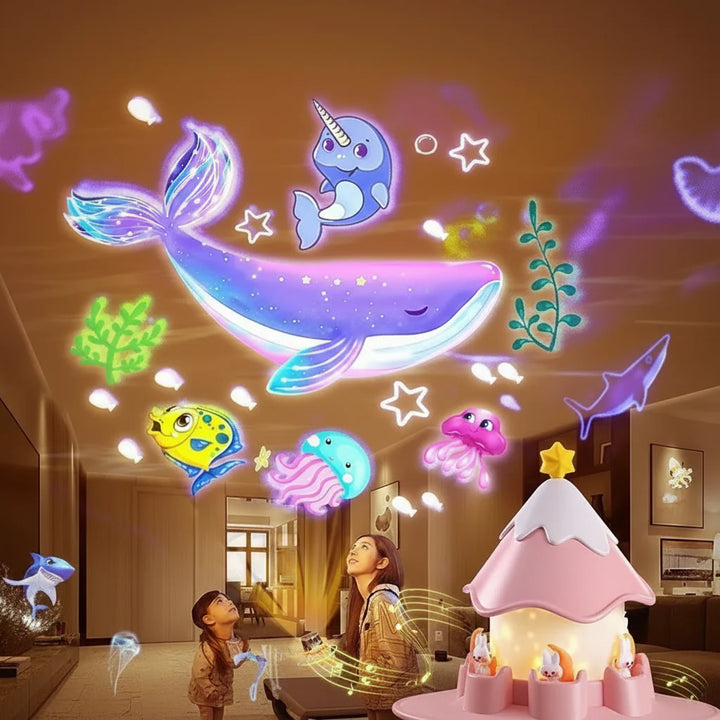 DREAMLIX Sternenprojektor mit Musikfunktion, ideal als Nachtlicht oder zur Entspannung im Schlafzimmer.