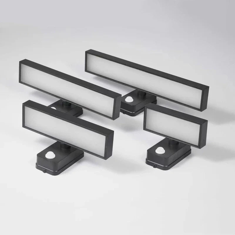 Sicherheitsbeleuchtung: LED Wandleuchte mit Bewegungsmelder, IP65, drehbar, warmweiß für Terrasse.