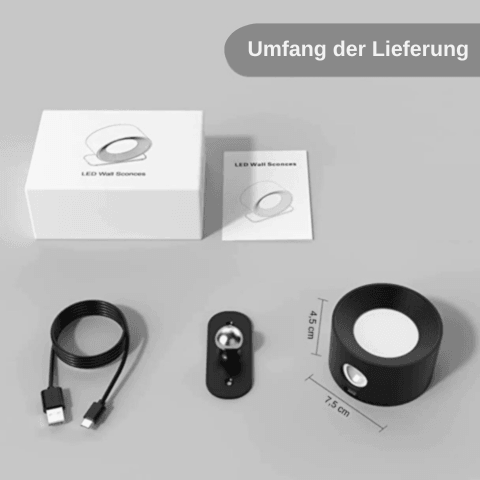 Modernes Interieur-Highlight: Kabellose drehbare LED Wandleuchte für flexible Beleuchtung und Ambiente.