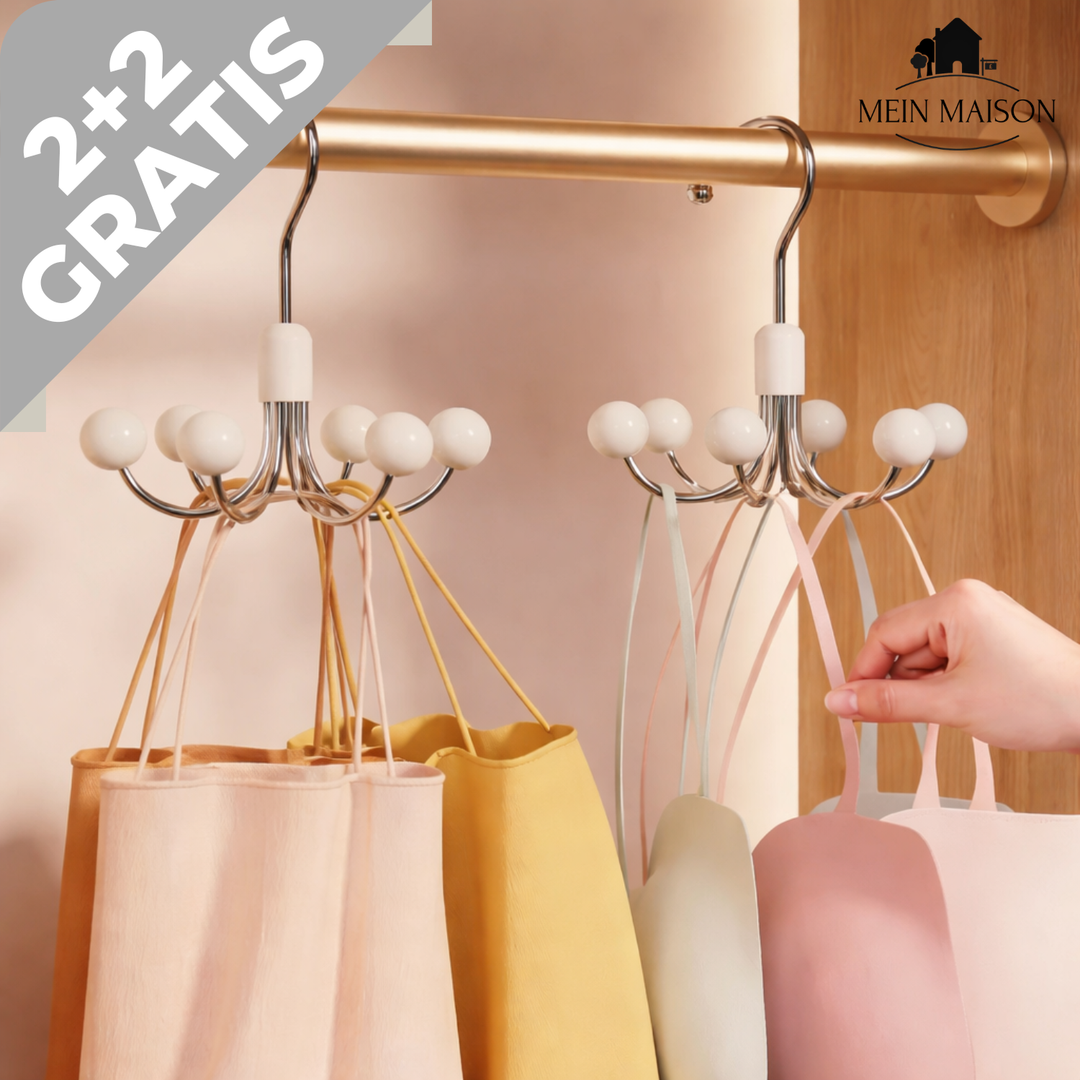 Drehbarer Kleiderschrank-Organizer für maximale Platznutzung & perfekte Ordnung in Ihrer Garderobe.