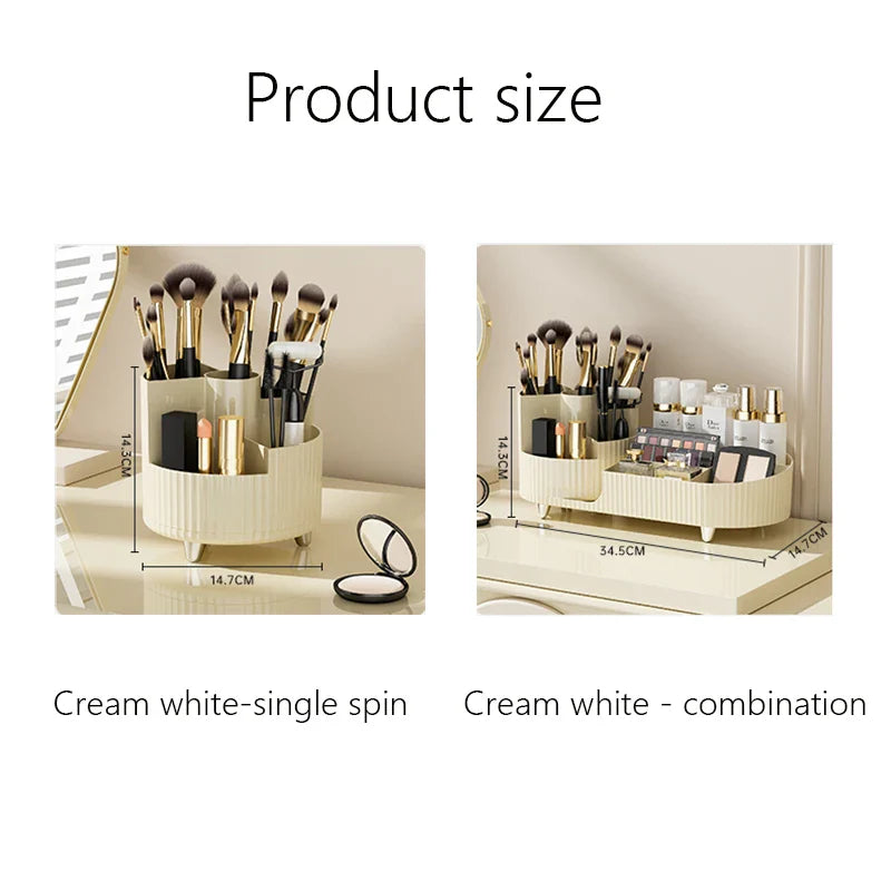 Eleganter drehbarer Organizer in Acryl-Optik für Badezimmer & Büromaterial, sorgt für übersichtliche Ordnung.