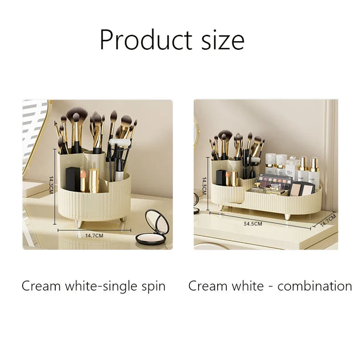 Eleganter drehbarer Organizer in Acryl-Optik für Badezimmer & Büromaterial, sorgt für übersichtliche Ordnung.