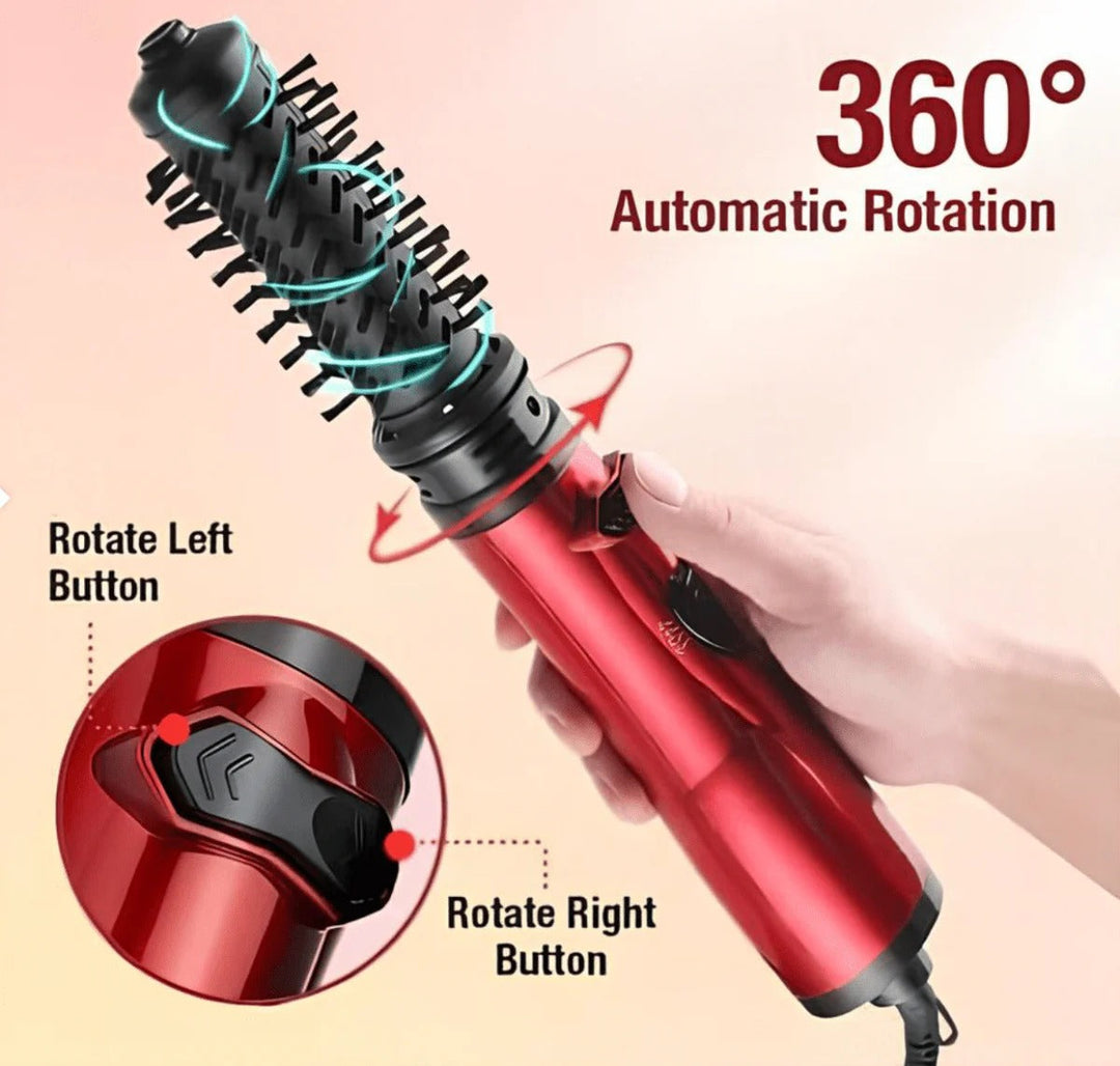 Profi-Haartrockner mit Rotationsfunktion für langanhaltendes Volumen und sanfte Locken.