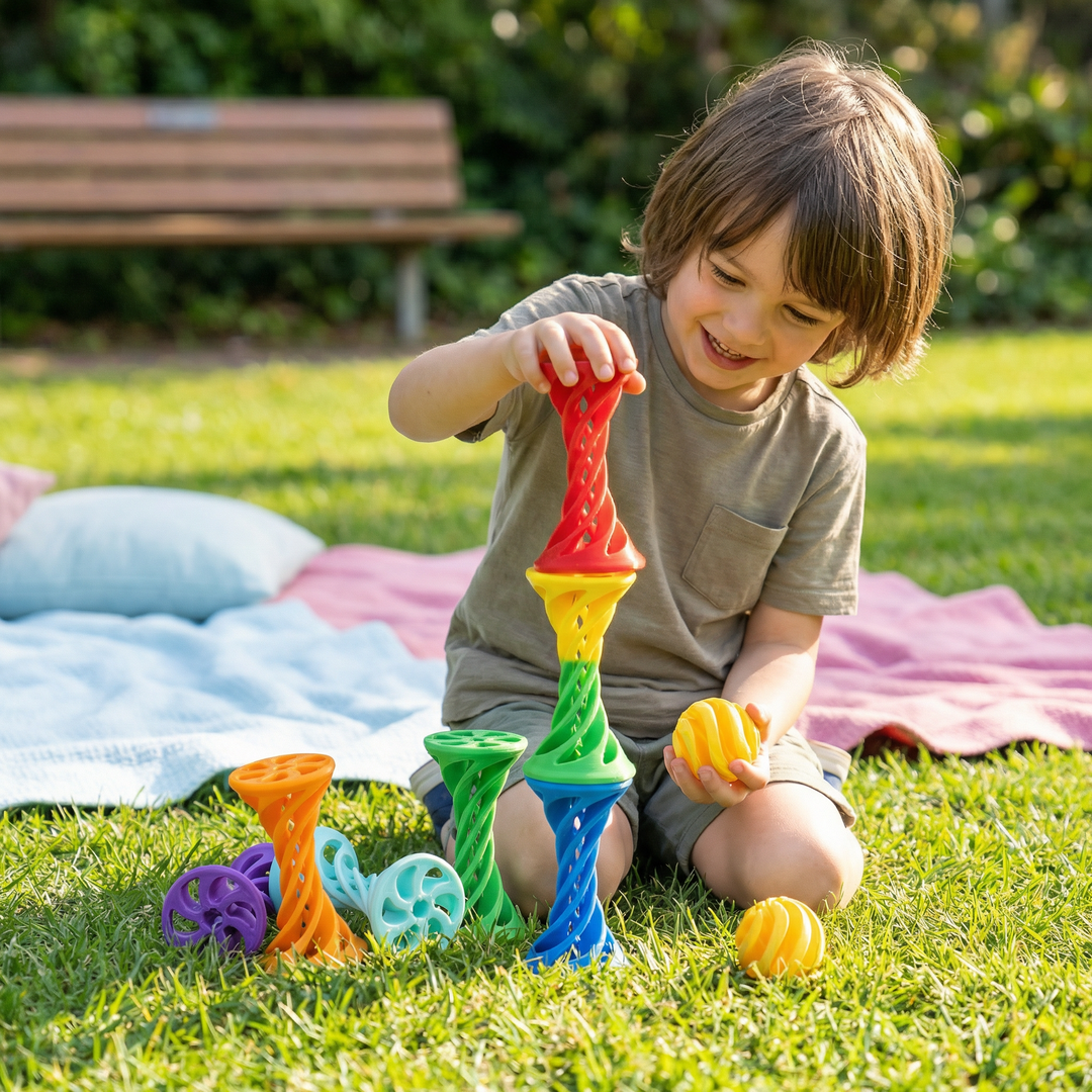 Drehbares 3D Spiral Fidget Toy für effektiven Stressabbau und bessere Konzentration am Schreibtisch.