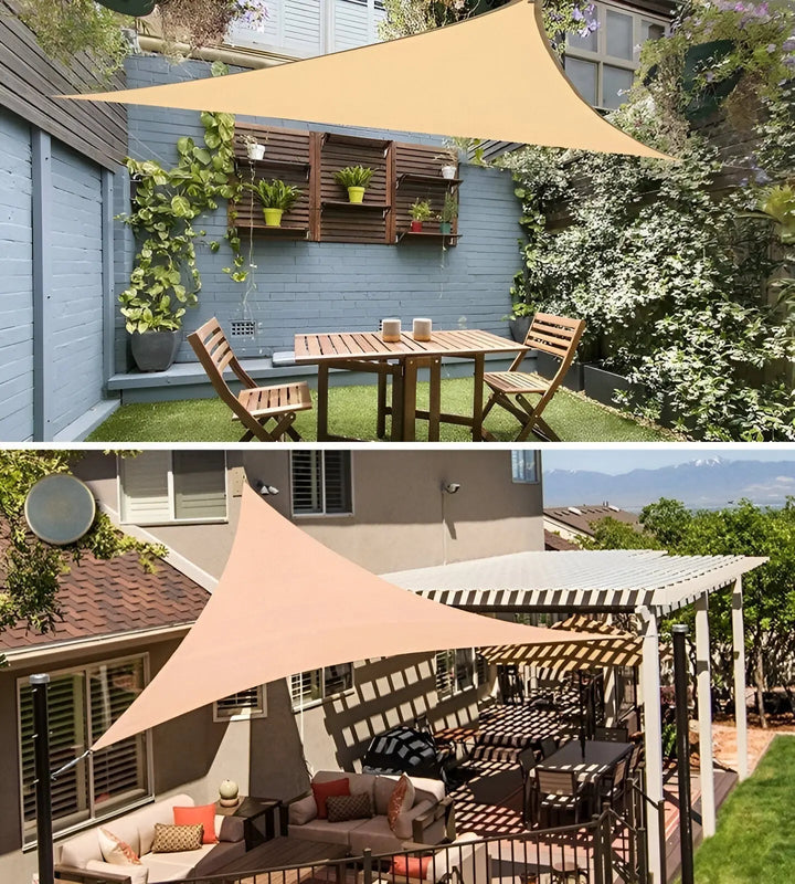 Robustes Sonnensegel (dreieckig) mit UV-Schutz. Wasserabweisend für Terrasse & Garten. Kühlen Schatten.