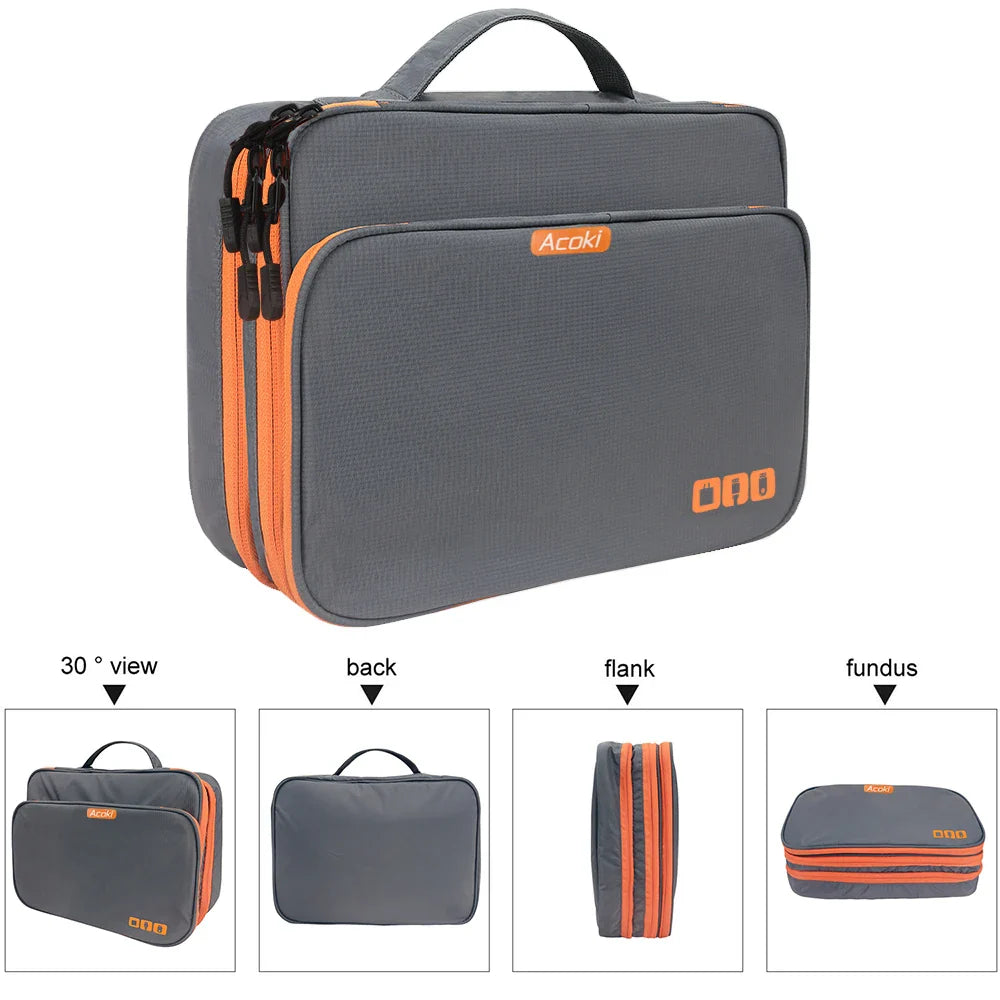 Robuste Reisetasche für Elektronik, Kabel, iPad & Gadgets; ideal für sichere Technik-Aufbewahrung.