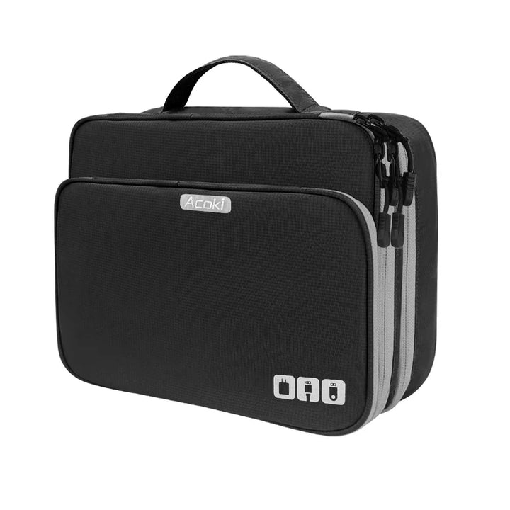 Vielseitiger Zubehör-Organizer für Maus, SSD, Festplatte, Stifte und weitere Büro-Gadgets.