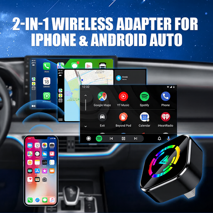 DriveLink Pro kabelloser Adapter für Apple CarPlay & Android Auto. Einfache Smartphone-Integration im Auto.