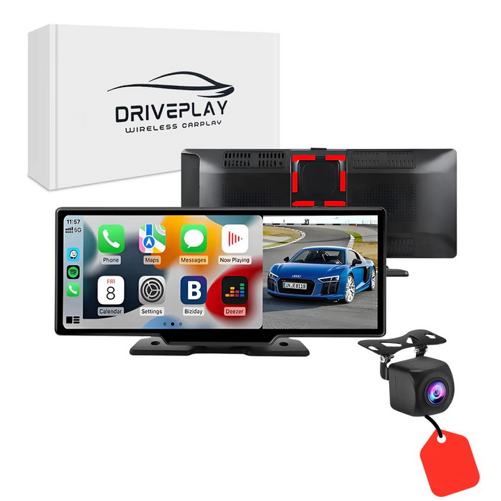 DrivePlay Pro 2+ Smart-Bildschirm für CarPlay & Android Auto im Fahrzeug. Verbessert Konnektivität & Fahrerlebnis.