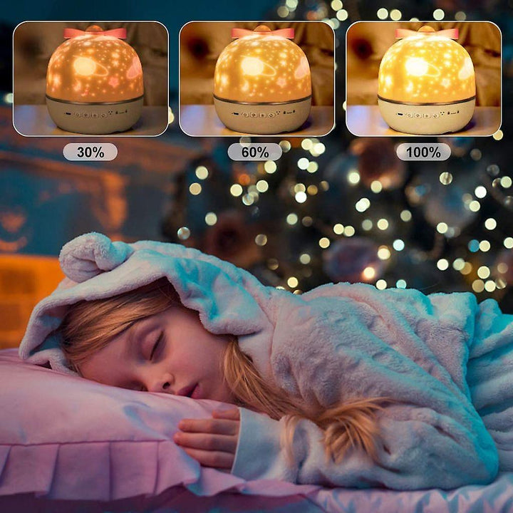 Droomlicht Sternenprojektor: Kombination aus Nachtlampe, Schlafhilfe und zauberhafter Raumdekoration.