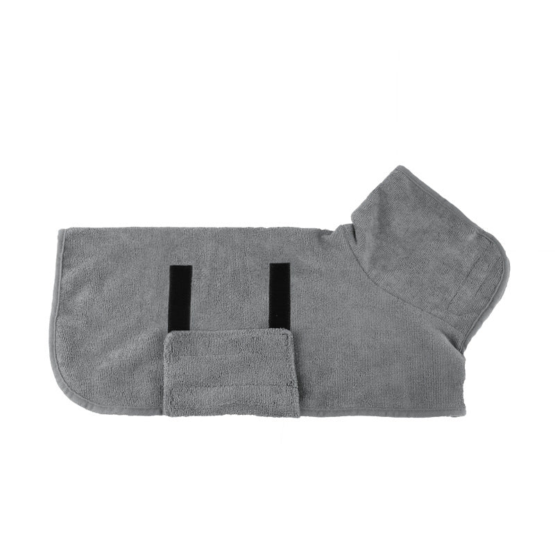 Weicher DryPaws Hunde-Bademantel Stoff. Ultra-saugfähig & gemütlich für Tierpflege. Sorgt für schnelles Trocknen des Hundes.