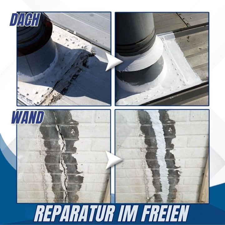 Wasser perlt ab dank DryShield: wetterfester Wasserschutz & Imprägnierung für Außenwände.