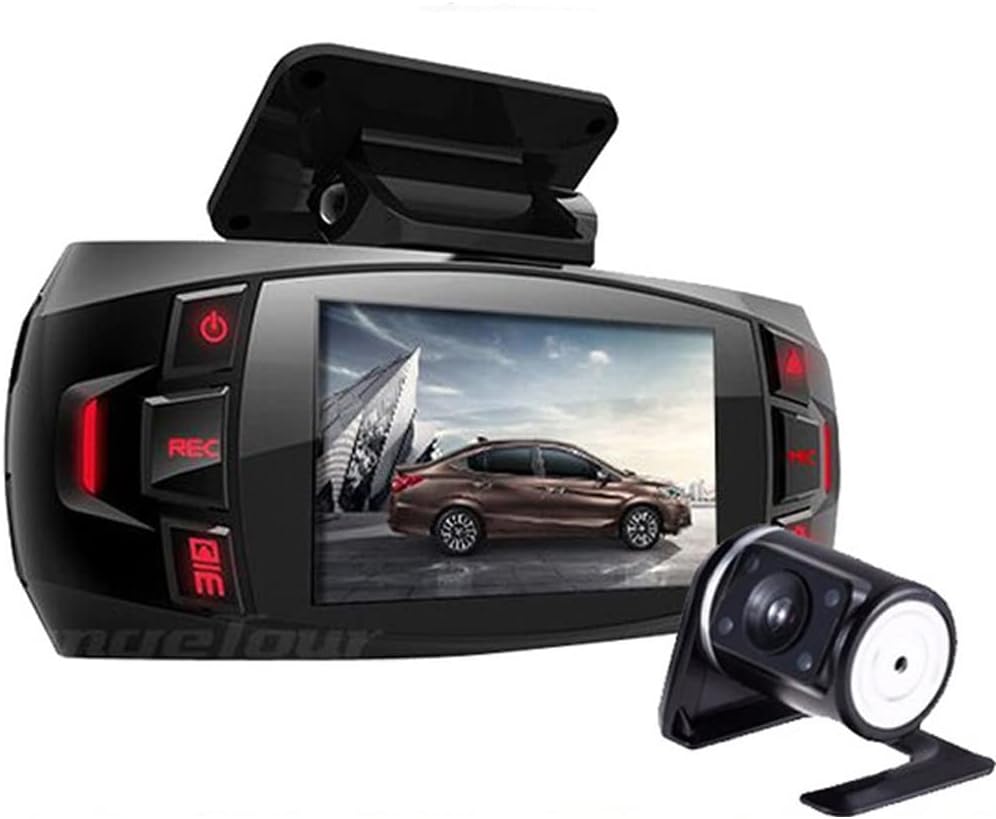 Dual Dashcam mit 2,7" LCD, 170° Weitwinkel Front- und Heckkamera für Auto Sicherheit & Fahrrekorder.