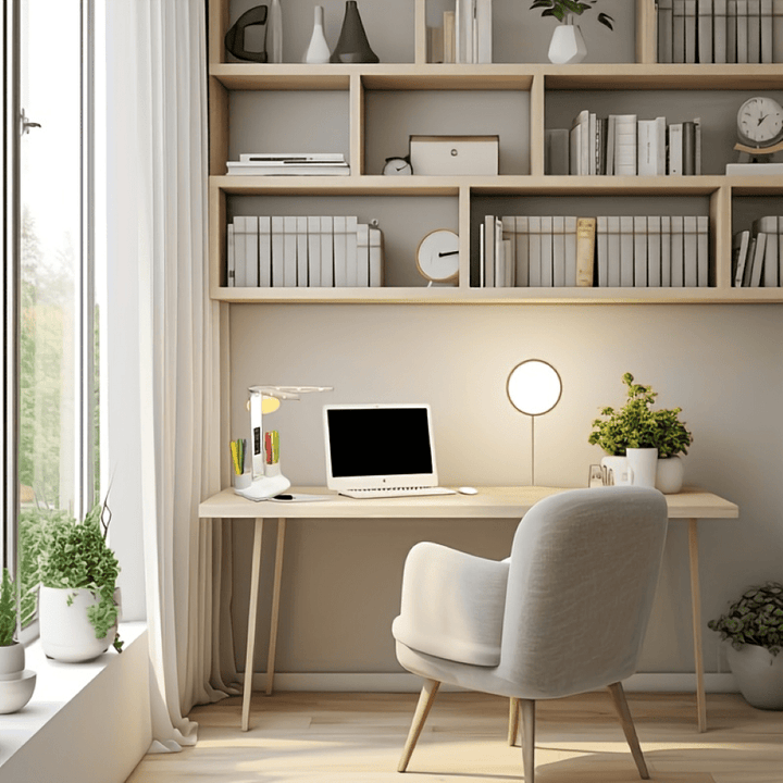 Elegante LED-Arbeitsplatzlampe mit zwei Köpfen, flexibel einstellbar, Touch-Bedienung. Ideal fürs Büro.