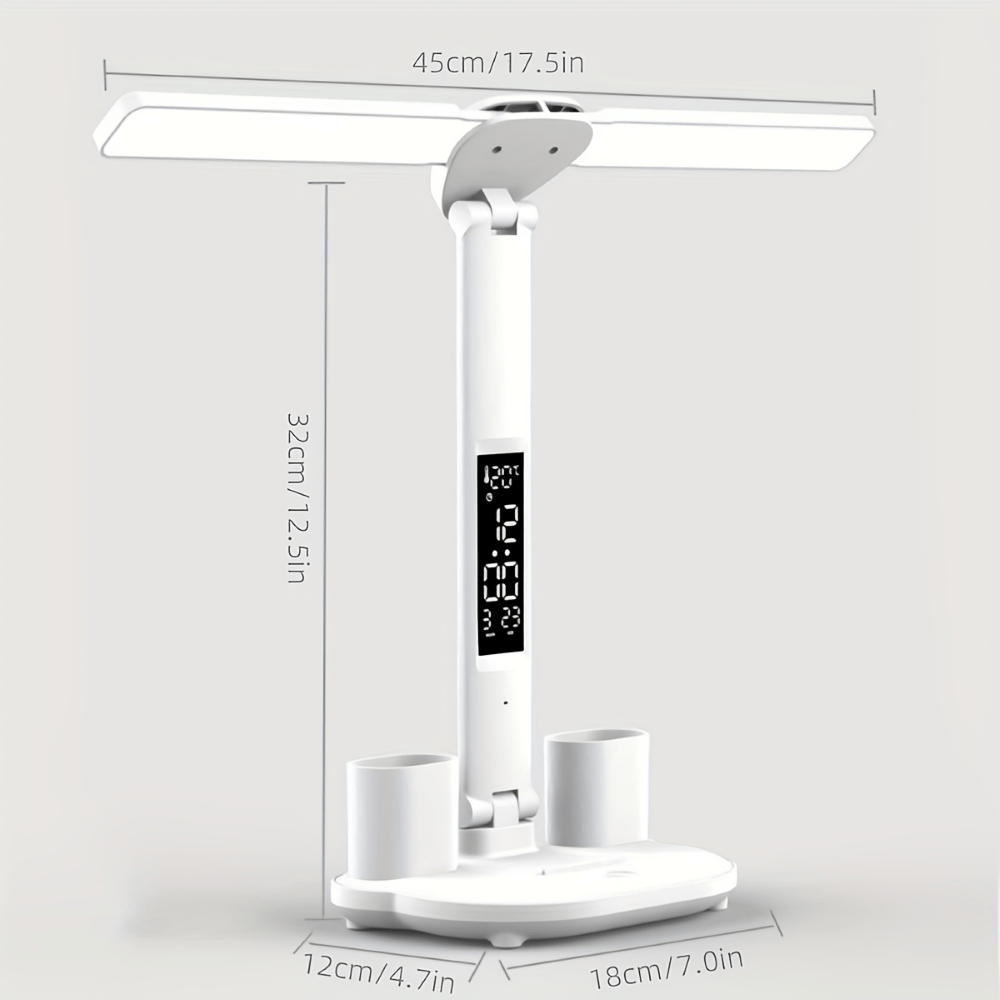 Ergonomische LED-Arbeitsleuchte mit Dual-Kopf, blendfreiem Licht & Touch-Funktion für konzentriertes Arbeiten.