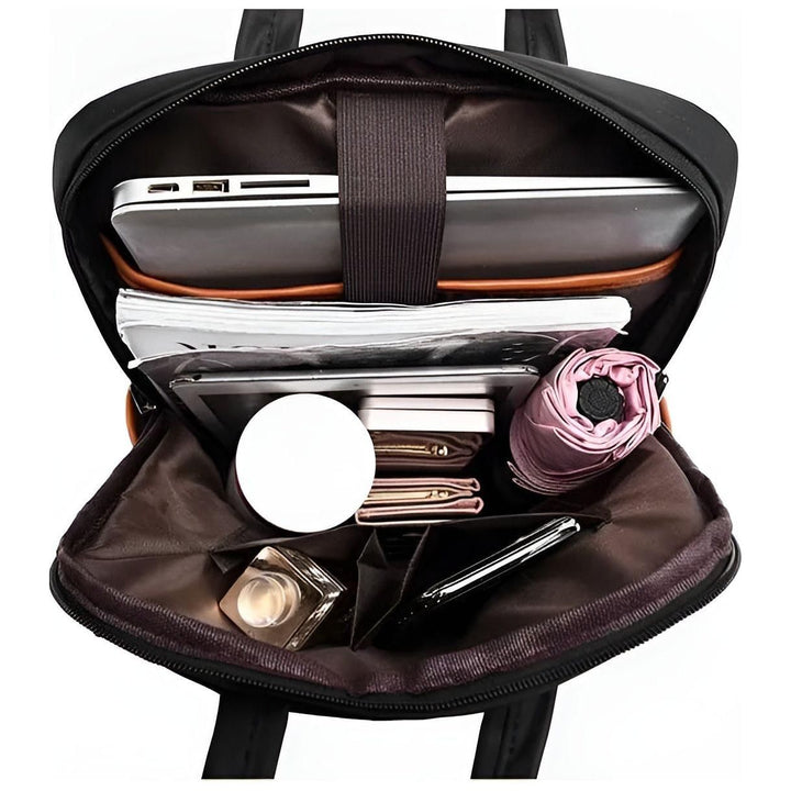 Geräumiger Damen Rucksack mit Diebstahlschutz & Organizer, wasserabweisend, ideal für geordnete Reisen.