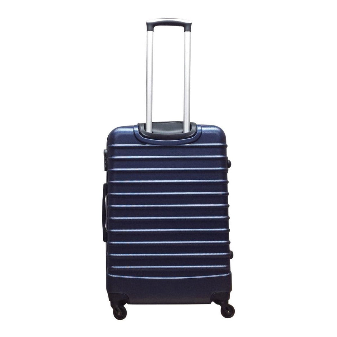 Hochwertiges dunkelblaues 2-teiliges Reisekoffer-Set aus Hartschale, als Trolley mit 4 Rollen.