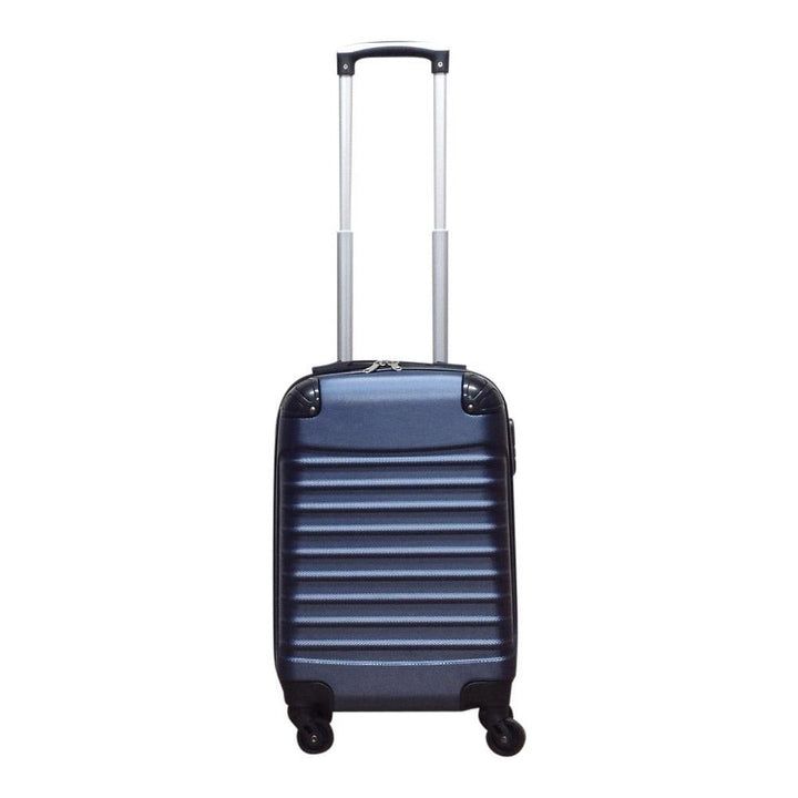 Stylisches dunkelblaues Hartschalen-Reisekoffer-Set (2-teilig) mit 4-Rollen für komfortables Gepäck.