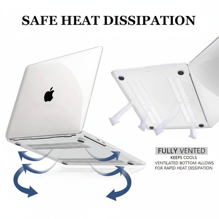 Robuste, durchsichtige Schutzhülle für MacBook Pro M4. Schützt Ihr Laptop effektiv vor Kratzern und Stößen.