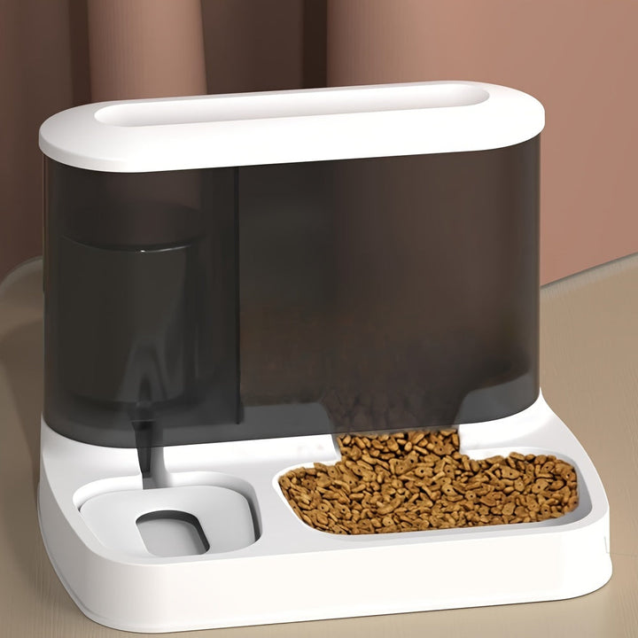 EasyFeed Duo: Automatischer Futter- & Wasserspender für Katzen. Praktische Haustierpflege aus Kunststoff.