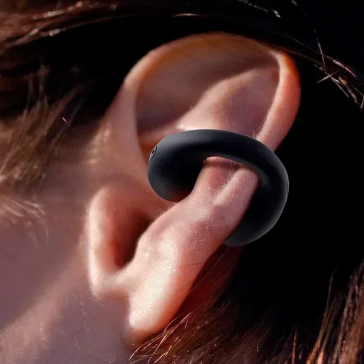Kabellose EchoSonic Knochenschall-Kopfhörer mit Bluetooth, ideal für Sport & Freisprechfunktion.
