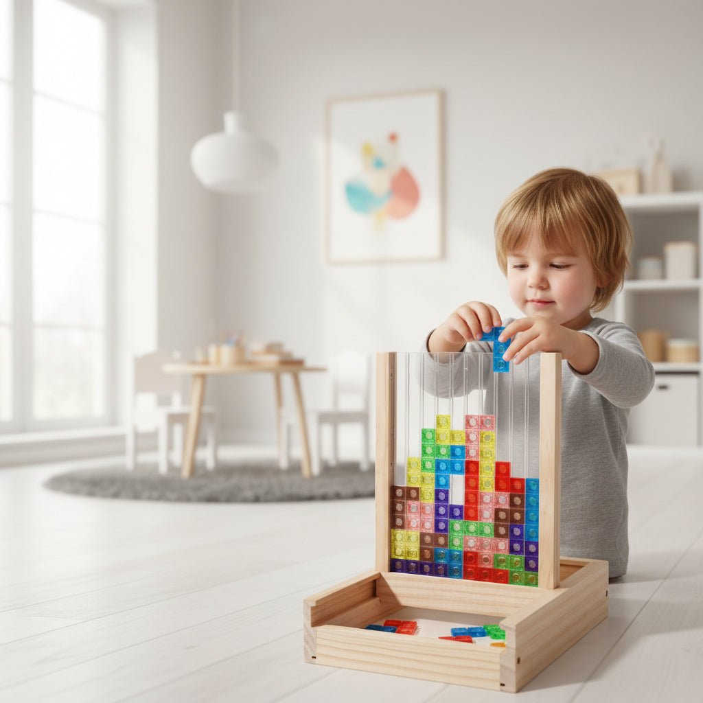 Hochwertiges ECOBLOCK Holzpuzzle für Kinder & Erwachsene. Pädagogisches Denkspiel fördert Logik & Kreativität nachhaltig.