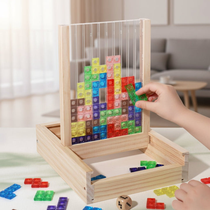 Familien-Holzpuzzle ECOBLOCK. Kreatives Denkspiel & Lernspiel für alle Altersgruppen. Nachhaltiger Familienspaß.